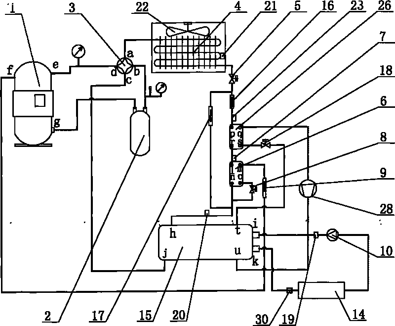 Air supplement heat recovery heat pump device