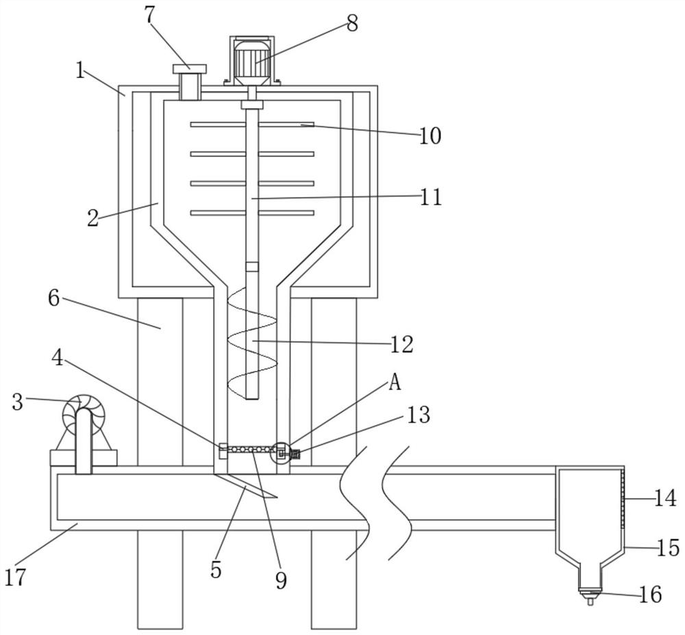 Storage and conveying device for sludge recycling reinforcing agent