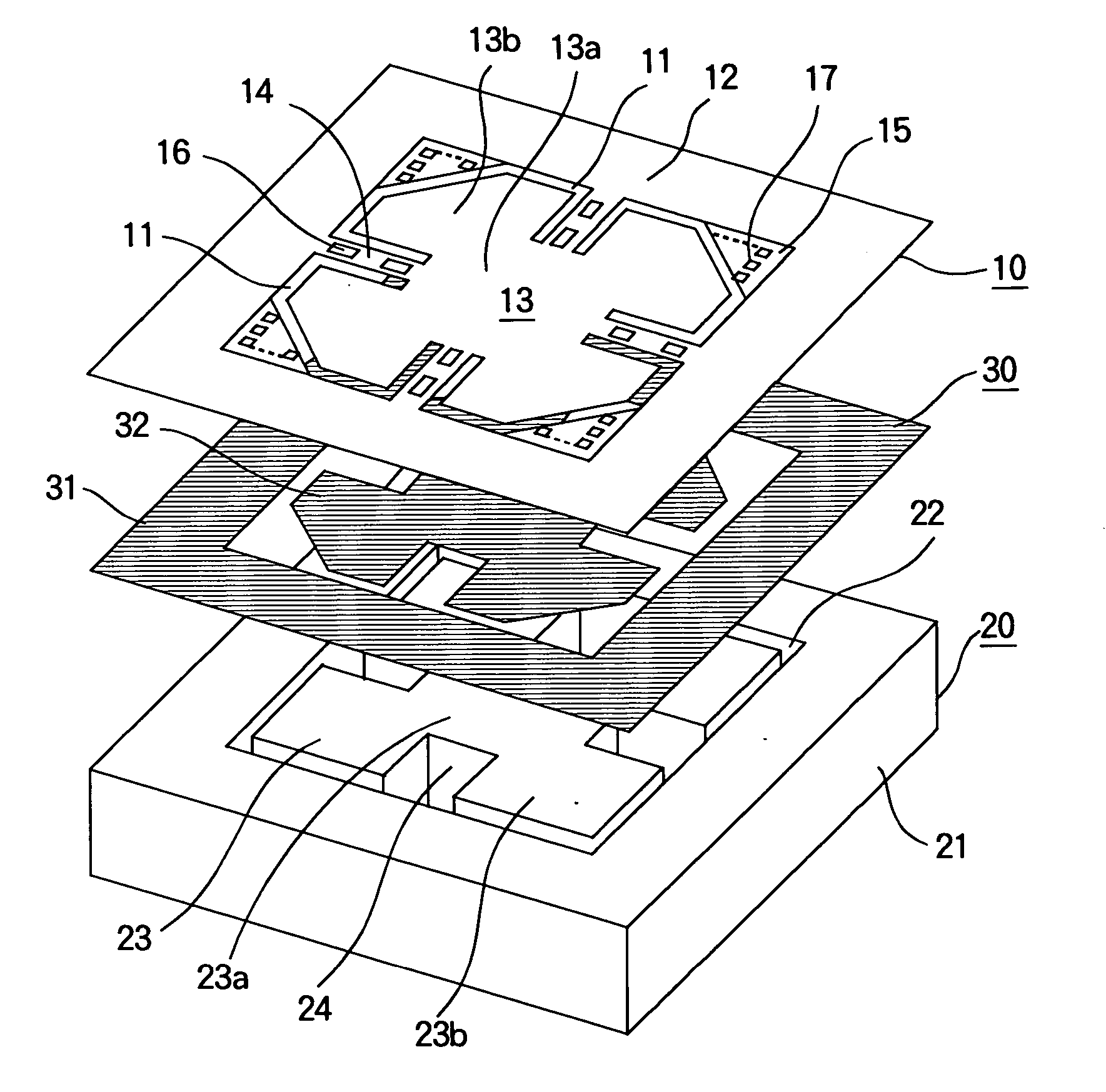 Acceleration sensor manufactureable by simplified method