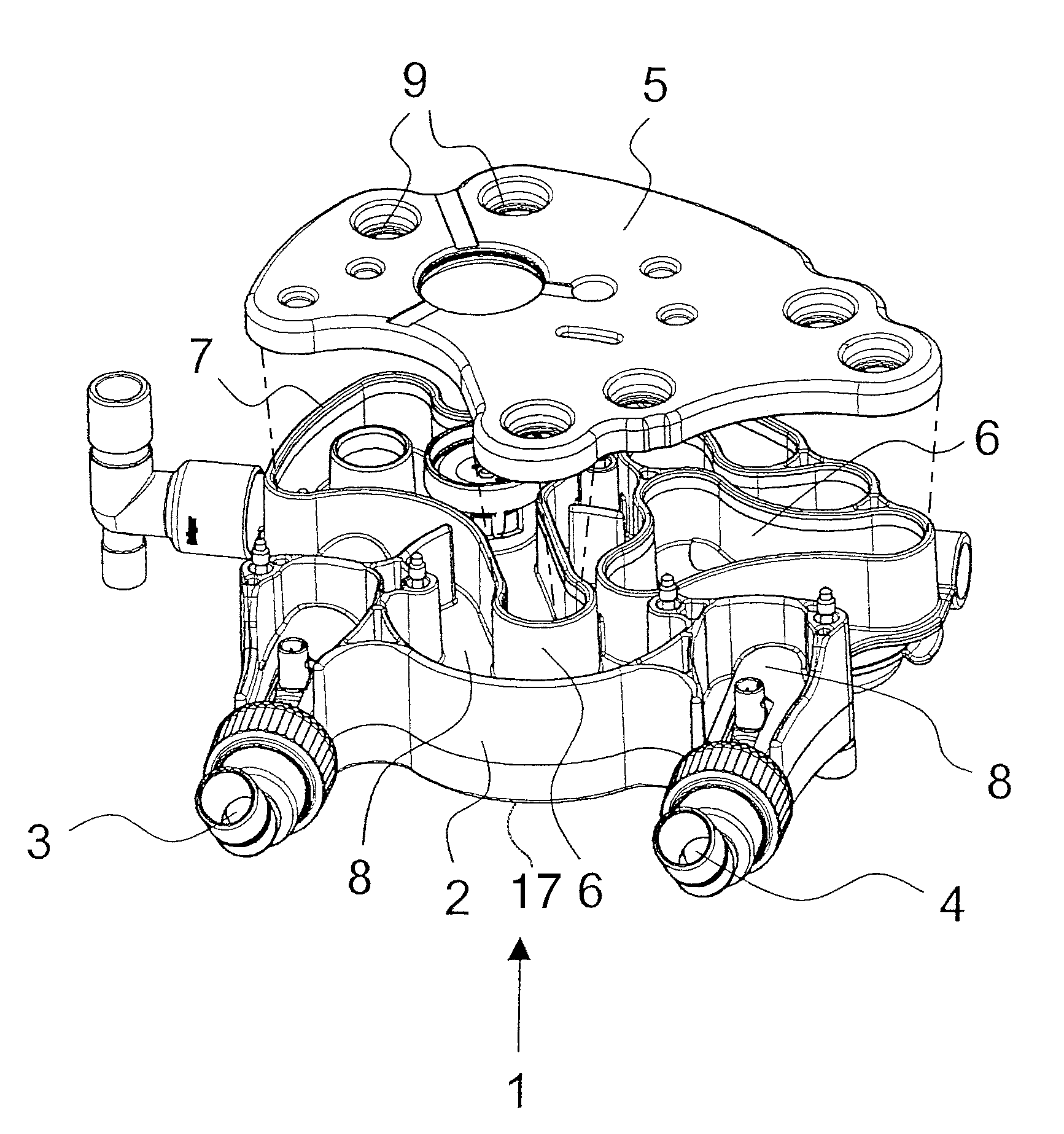 Device for supplying a patient with breathing gas