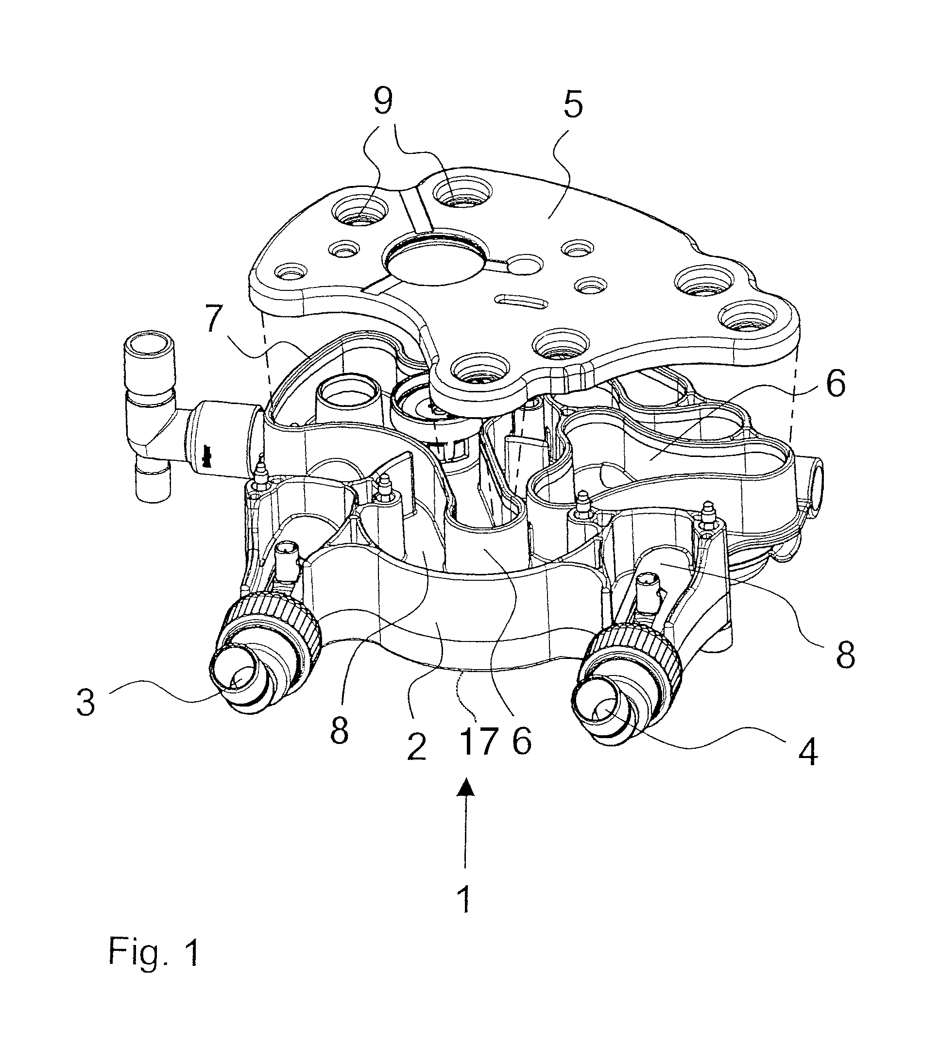 Device for supplying a patient with breathing gas