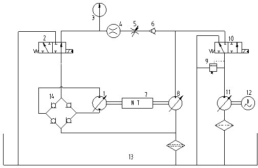 Test stand for self-adaptive power recovering of hydraulic pump