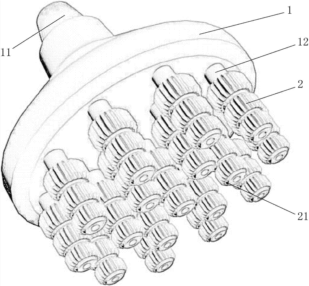 Special drill bit of active piercing drilling of pile legs of self-elevating drilling platform and method