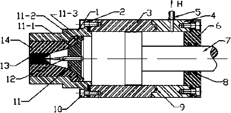 Extruding device of porous hard alloy profile