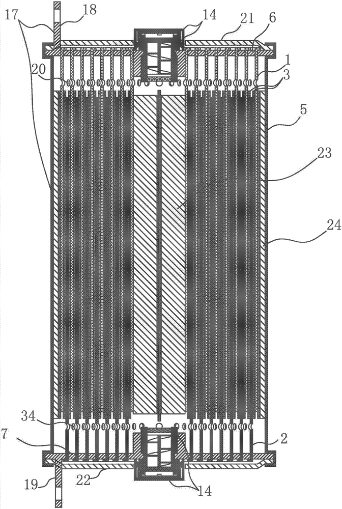 Winding type storage battery with continuous tabs, asymmetric hybrid electrodes and dual-membrane safety valve