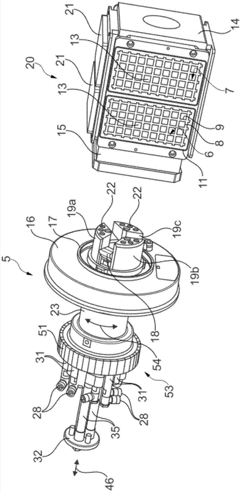 Workpiece clamping device with oscillating drive and vacuum supporting functions and relevant vacuum clamp