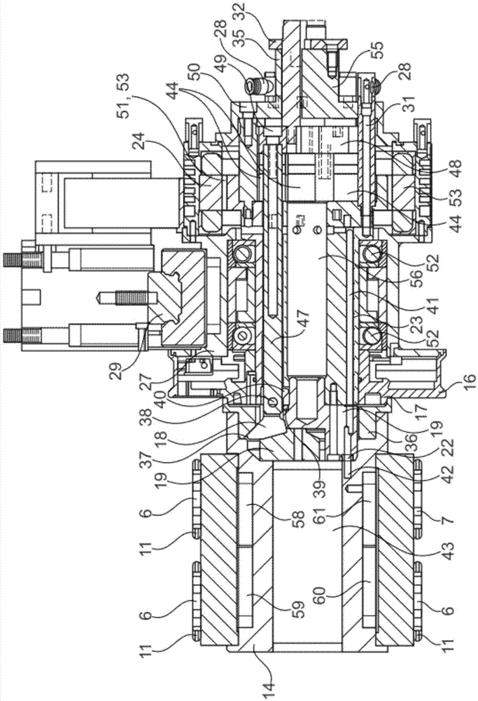 Workpiece clamping device with oscillating drive and vacuum supporting functions and relevant vacuum clamp