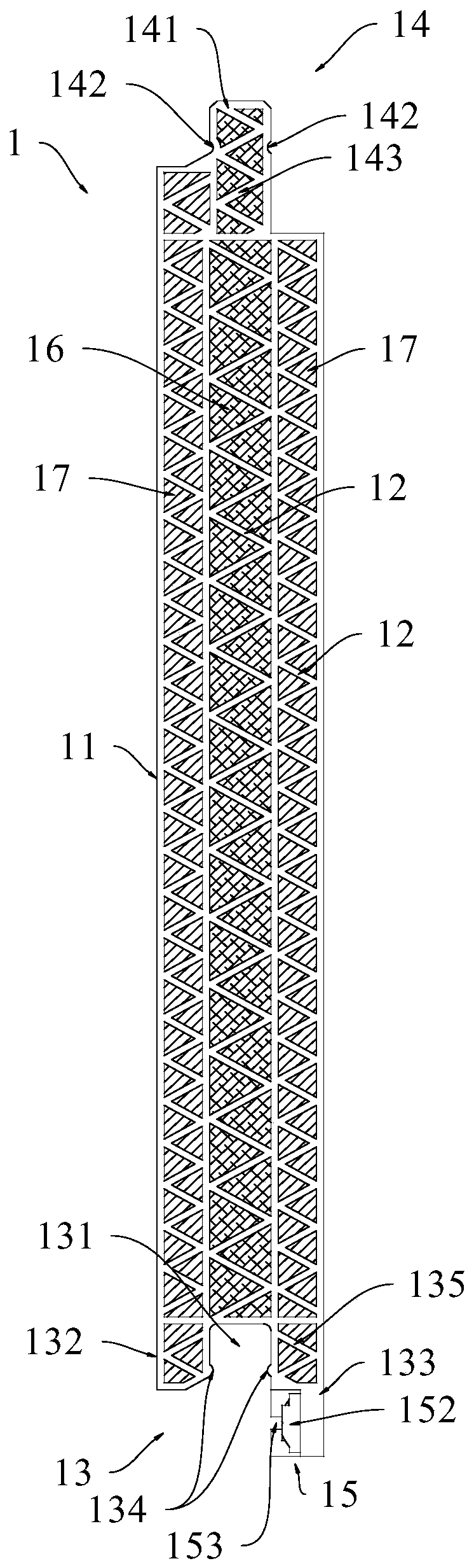 Wall surface panel for fabricated building and wall surface structure