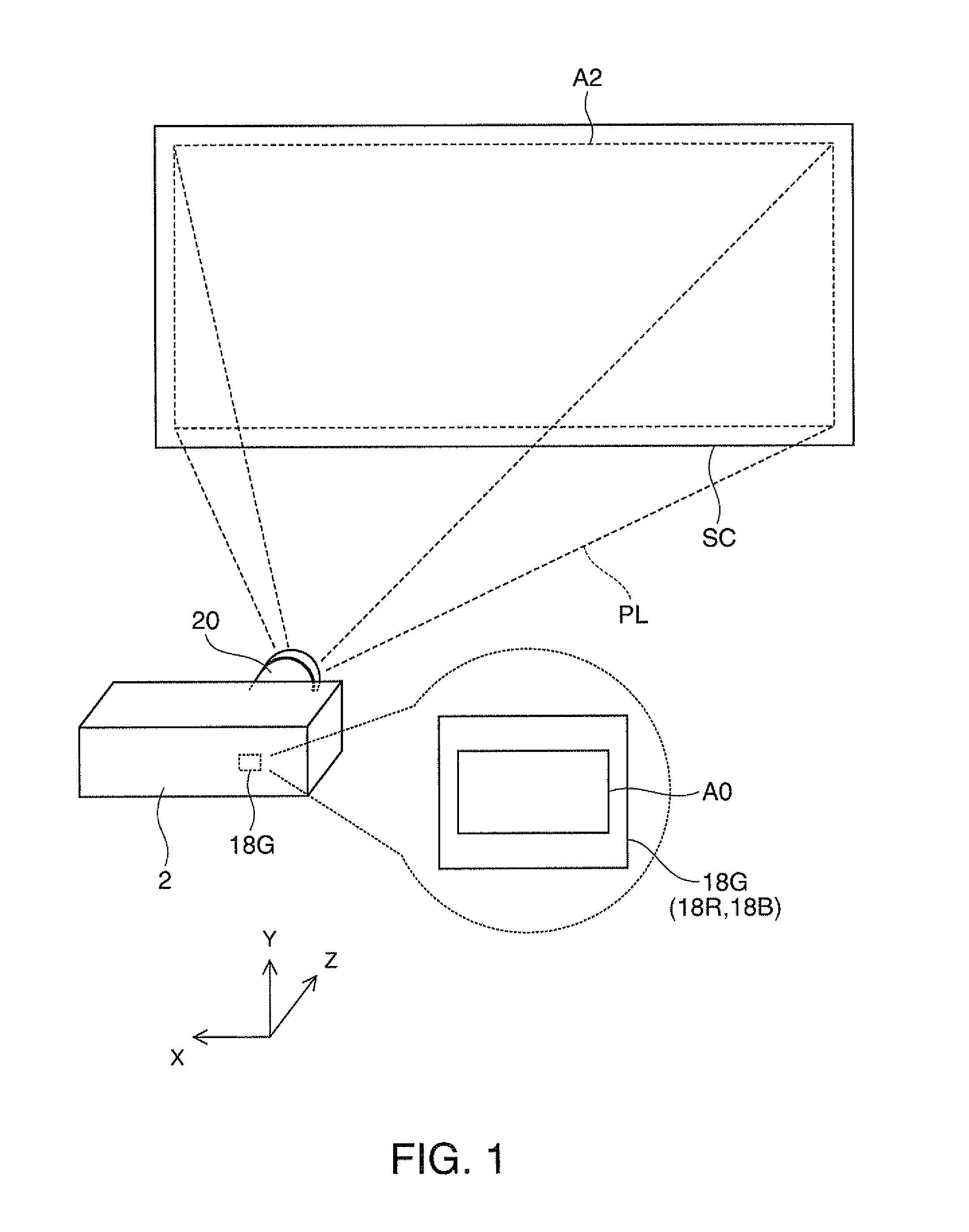 Optical projection system and projector including the same