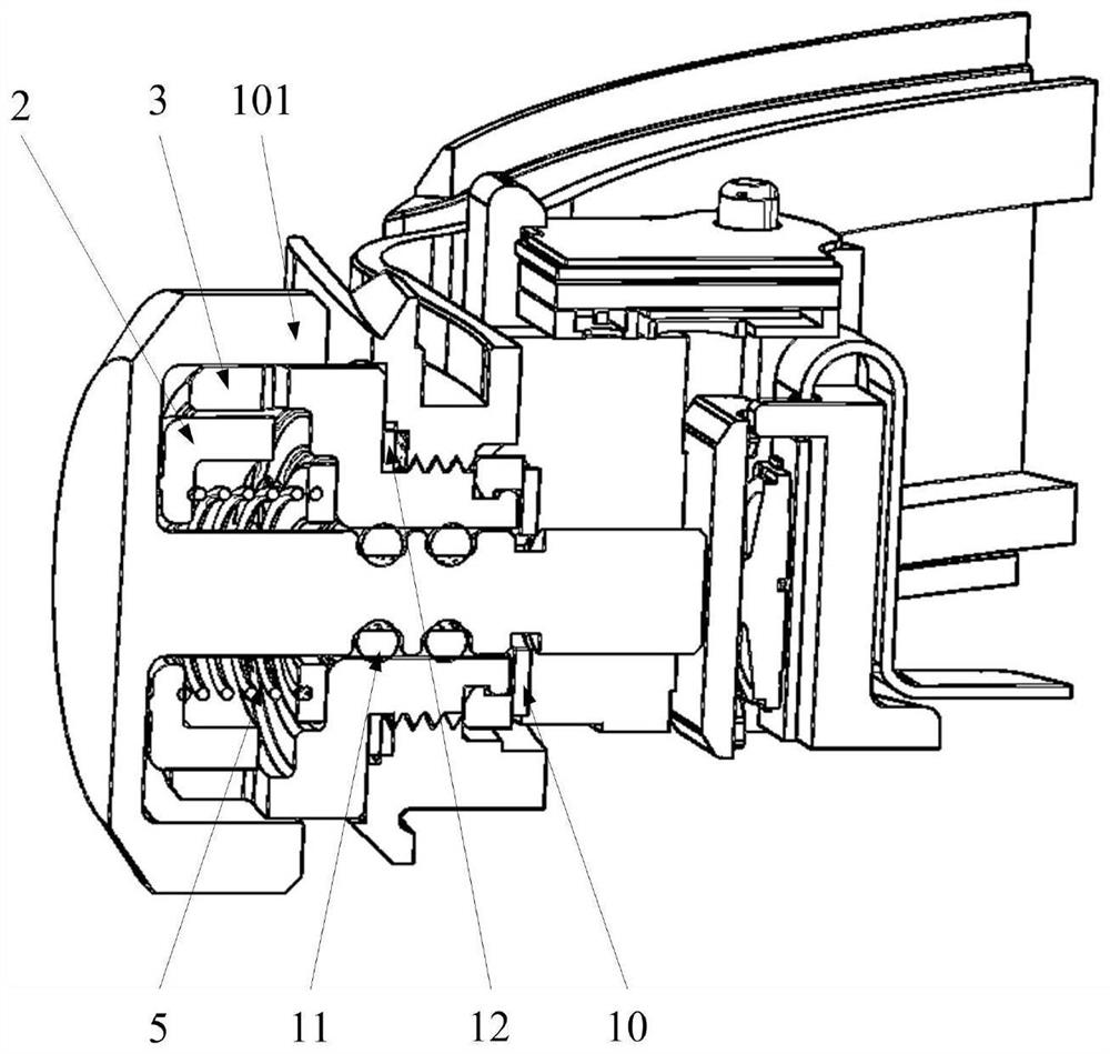 Rotary key, and wearable equipment with same