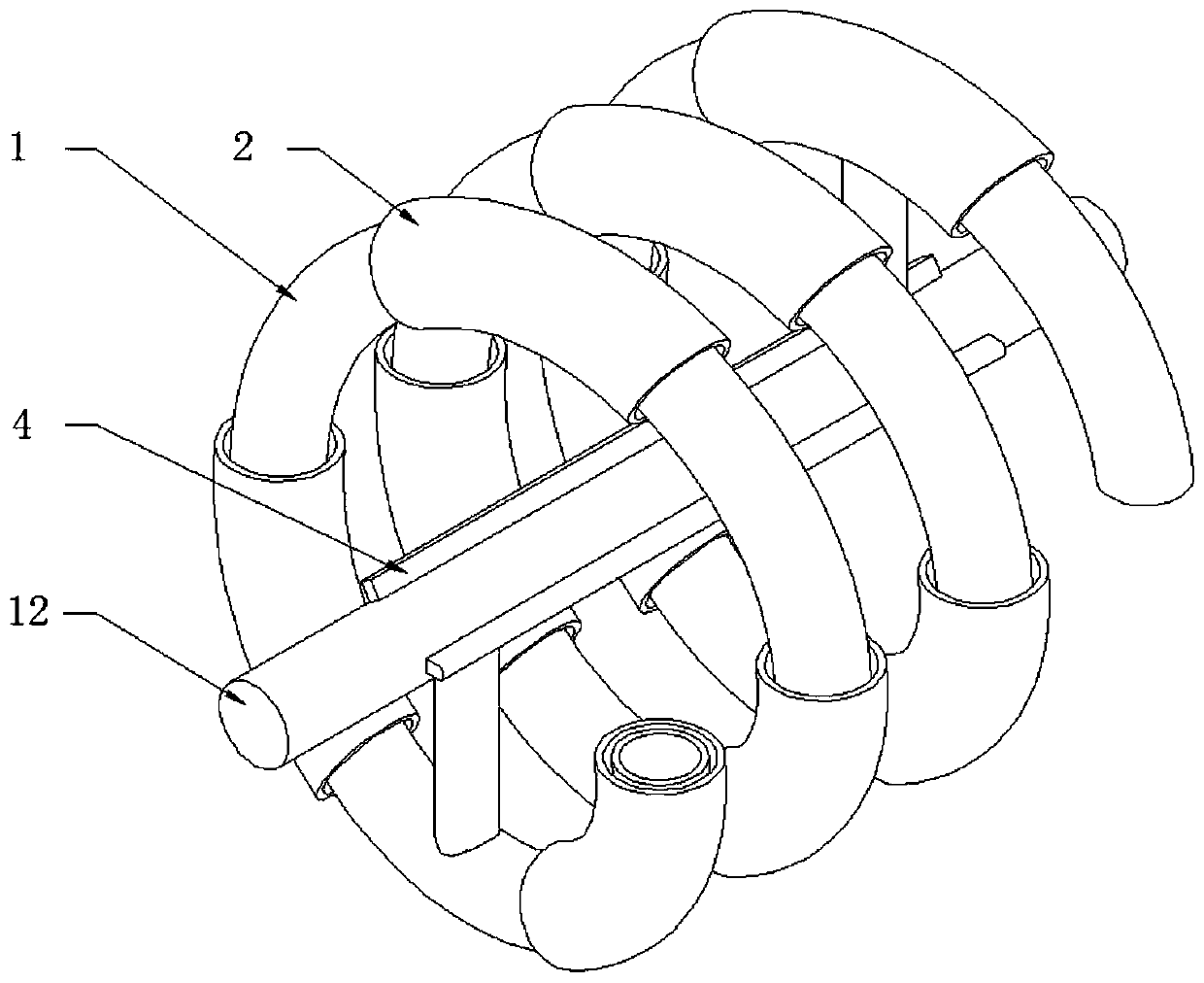 Device for processing, cleaning and disinfecting fish and shrimp aquatic products