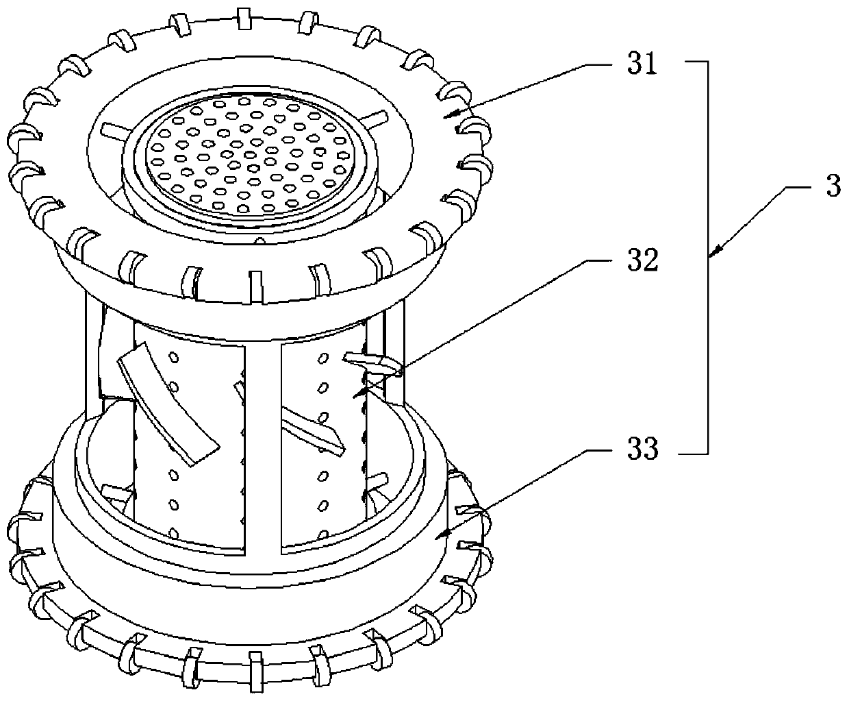 Device for processing, cleaning and disinfecting fish and shrimp aquatic products