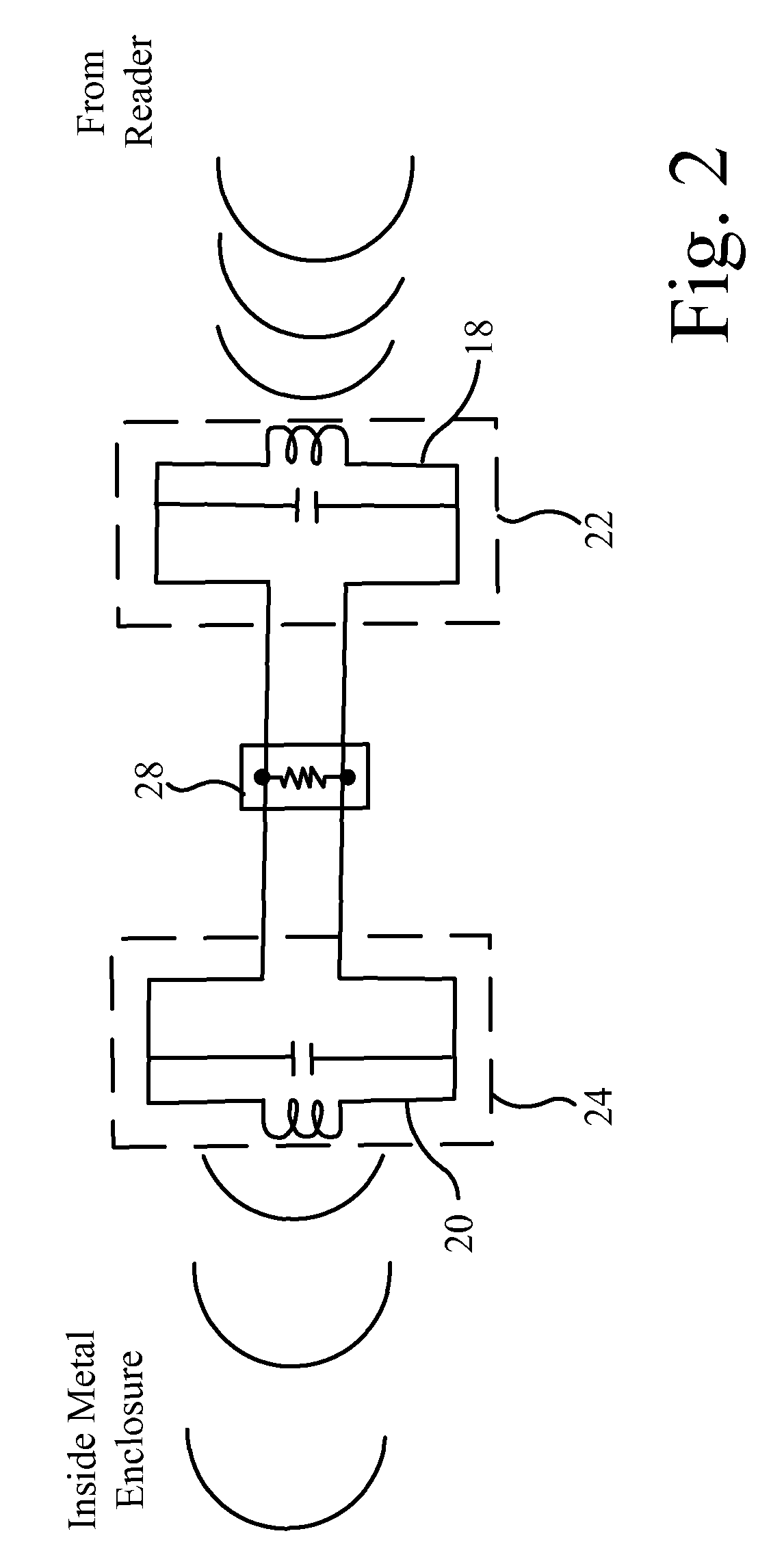 RF passive repeater for a metal container