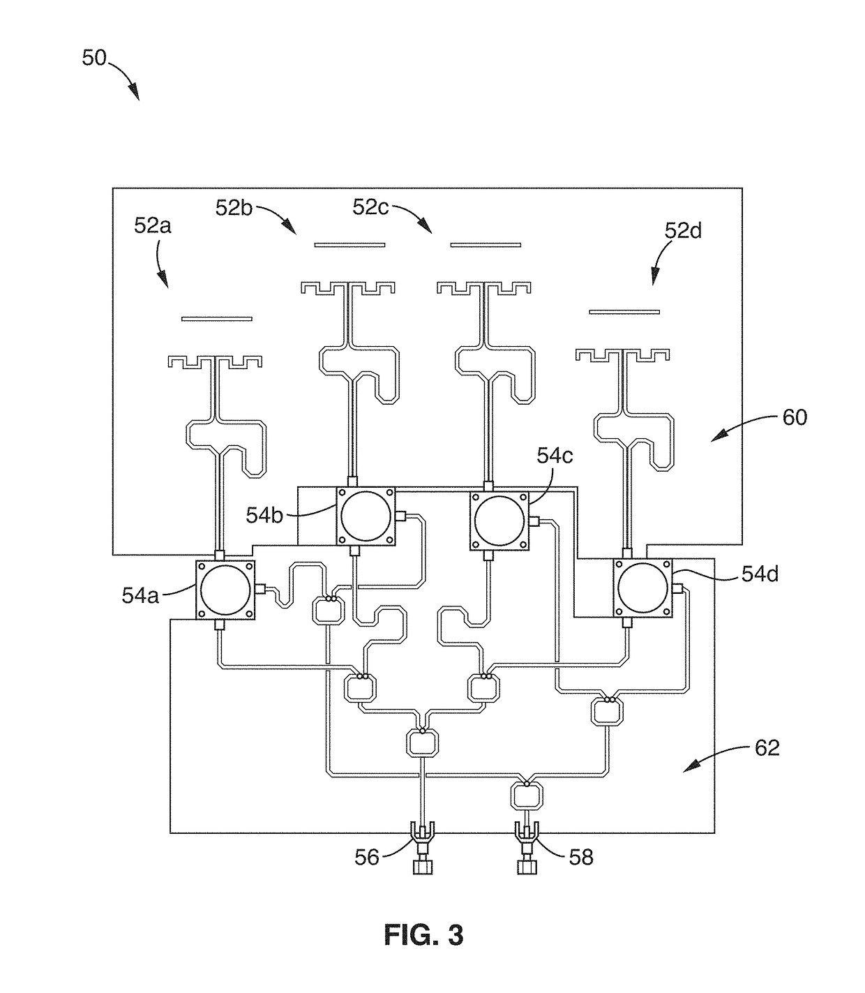 Indented antenna array for transmitter to receiver isolation