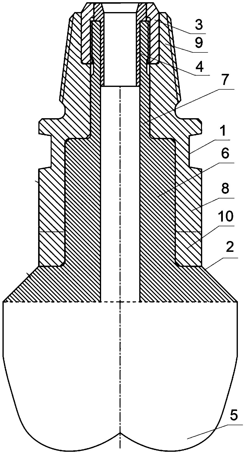 Drilling bit capable of being abandoned under stuck and buried conditions