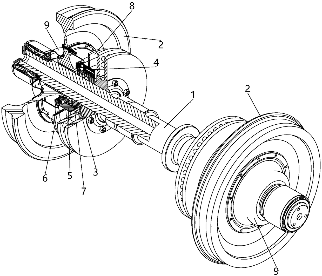 Wheel set for variable gauge bogie and bogie