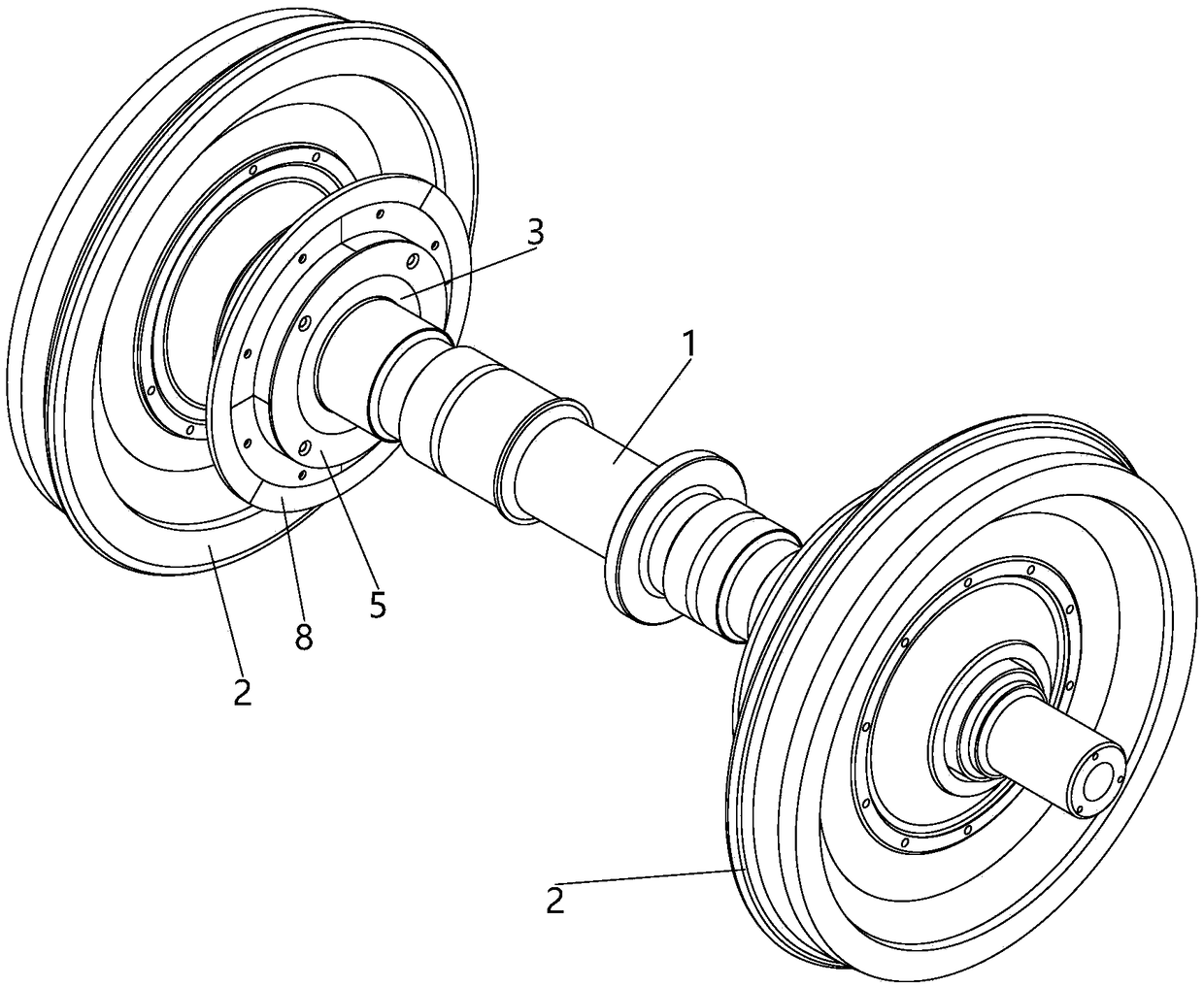 Wheel set for variable gauge bogie and bogie