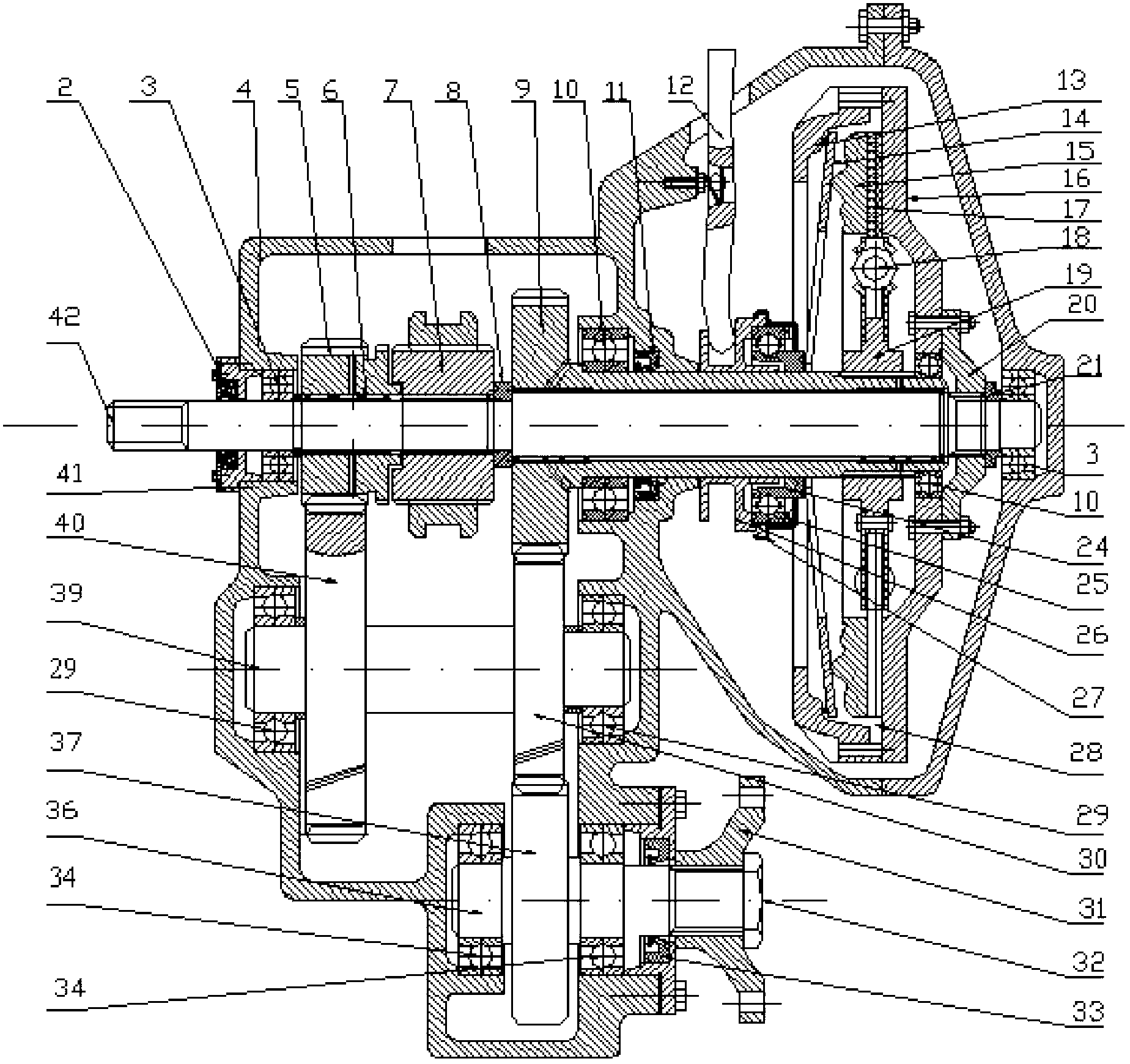 Vertical power-driven device for pure electric vehicle based on mechanical automatic transmission