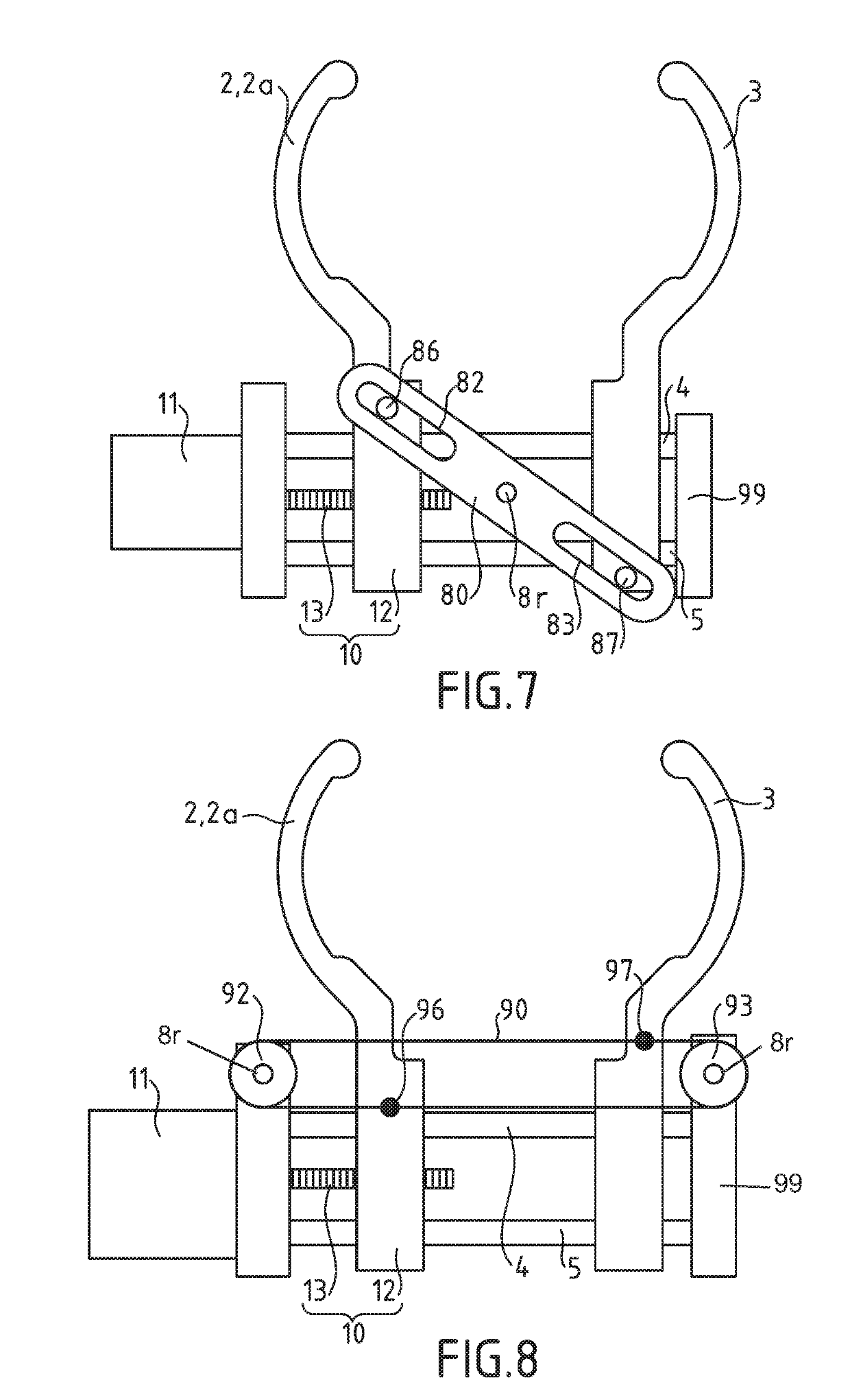 Gripping device for linear actuation