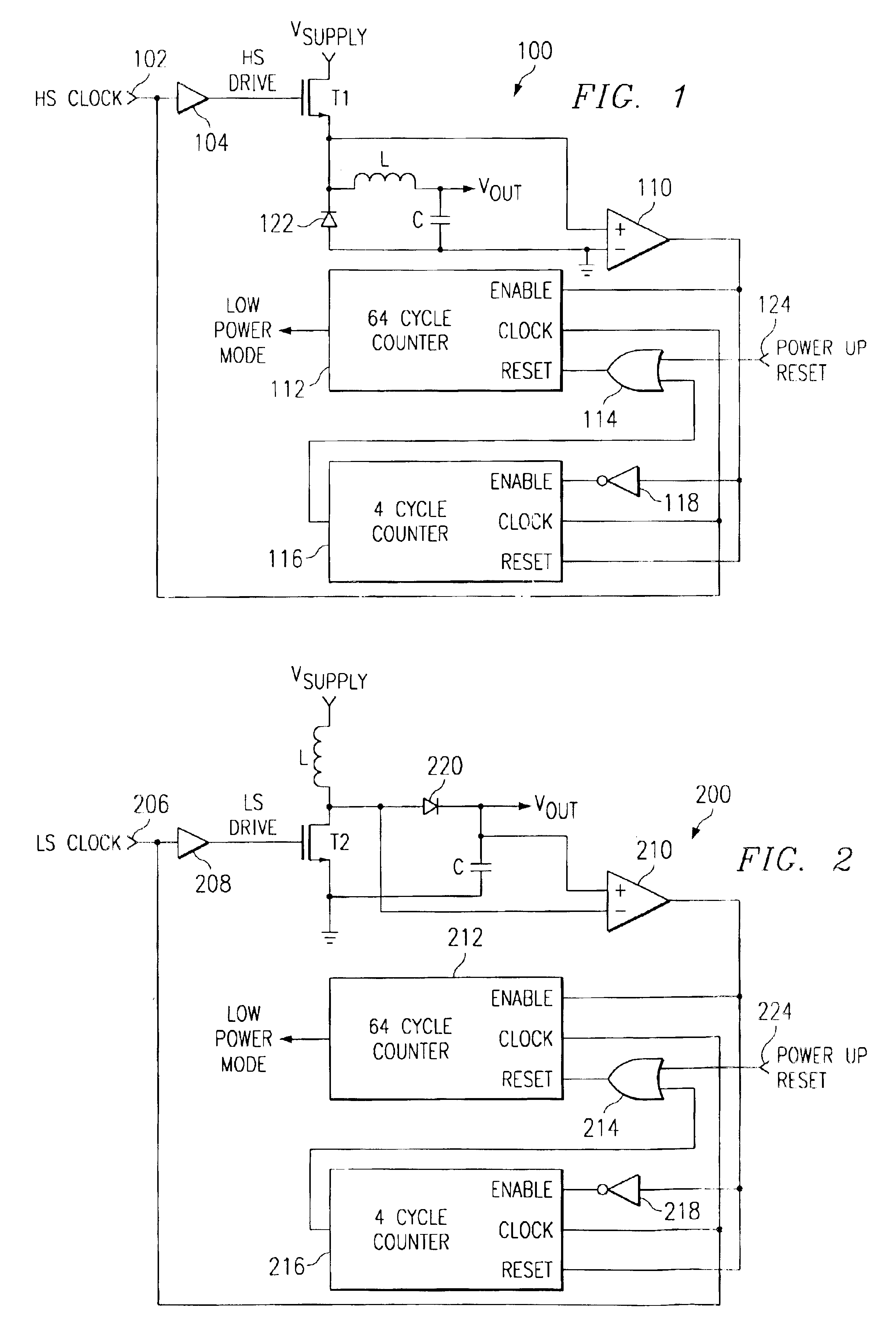 Low power mode detection circuit for a DC/DC converter