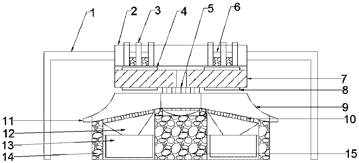 Lotus root slicing device provided with lotus root knot separating part