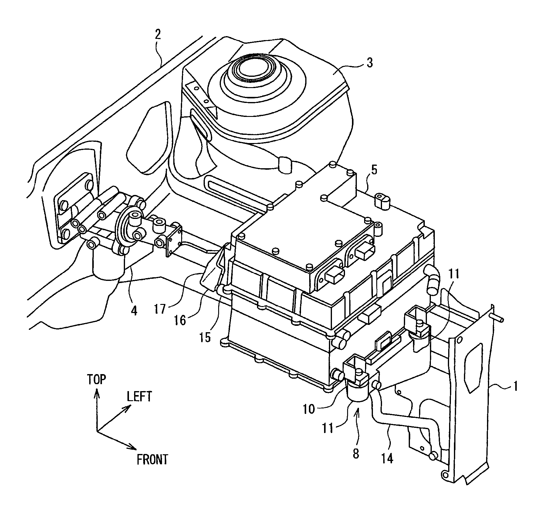 Inverter mounting structure for vehicle