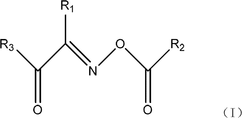 Photosensitive composition containing photoinitiator of diphenyl sulfide based ketoxime esters and application thereof