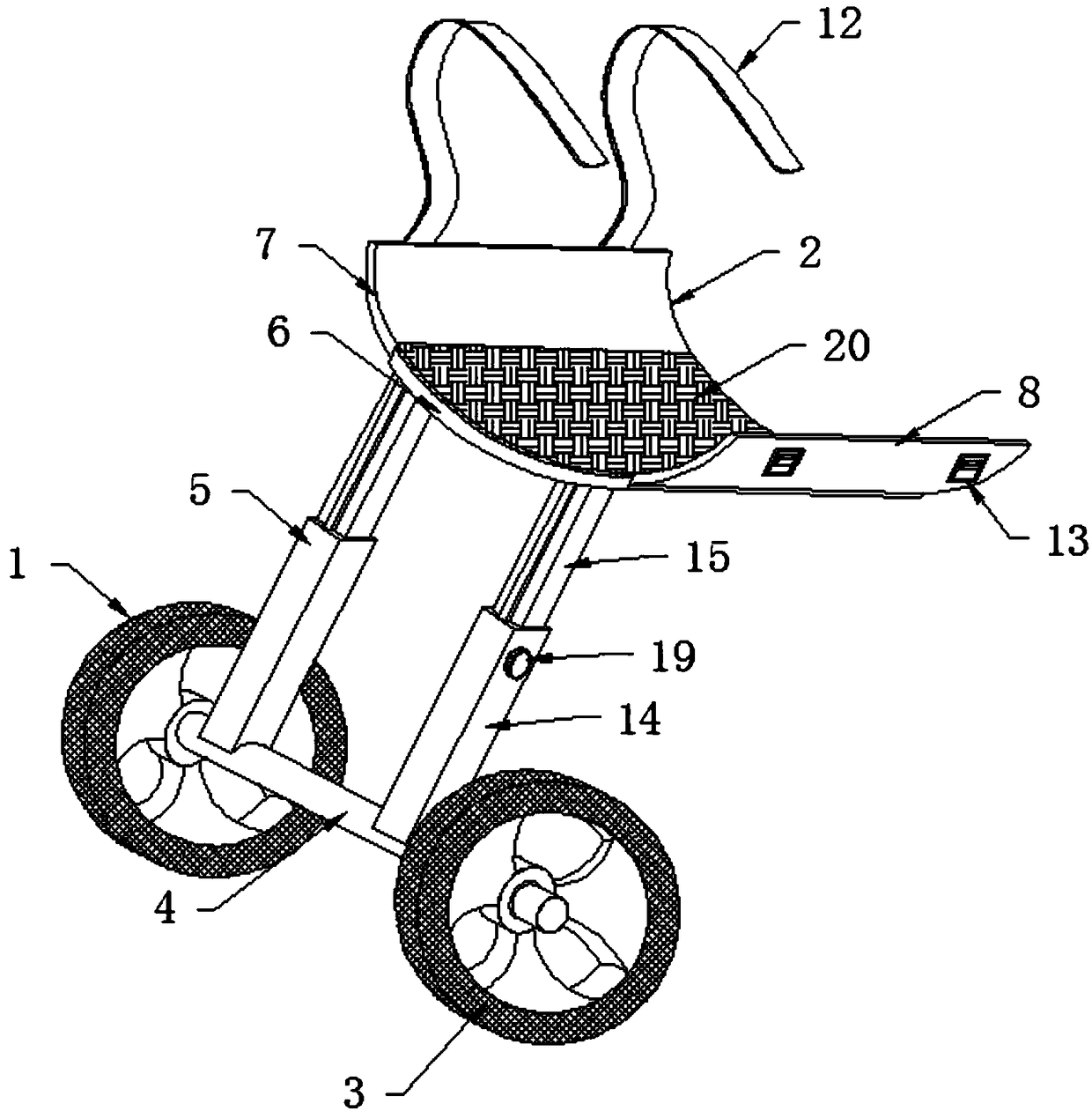 Front limb wheelchair for disabled pet dog