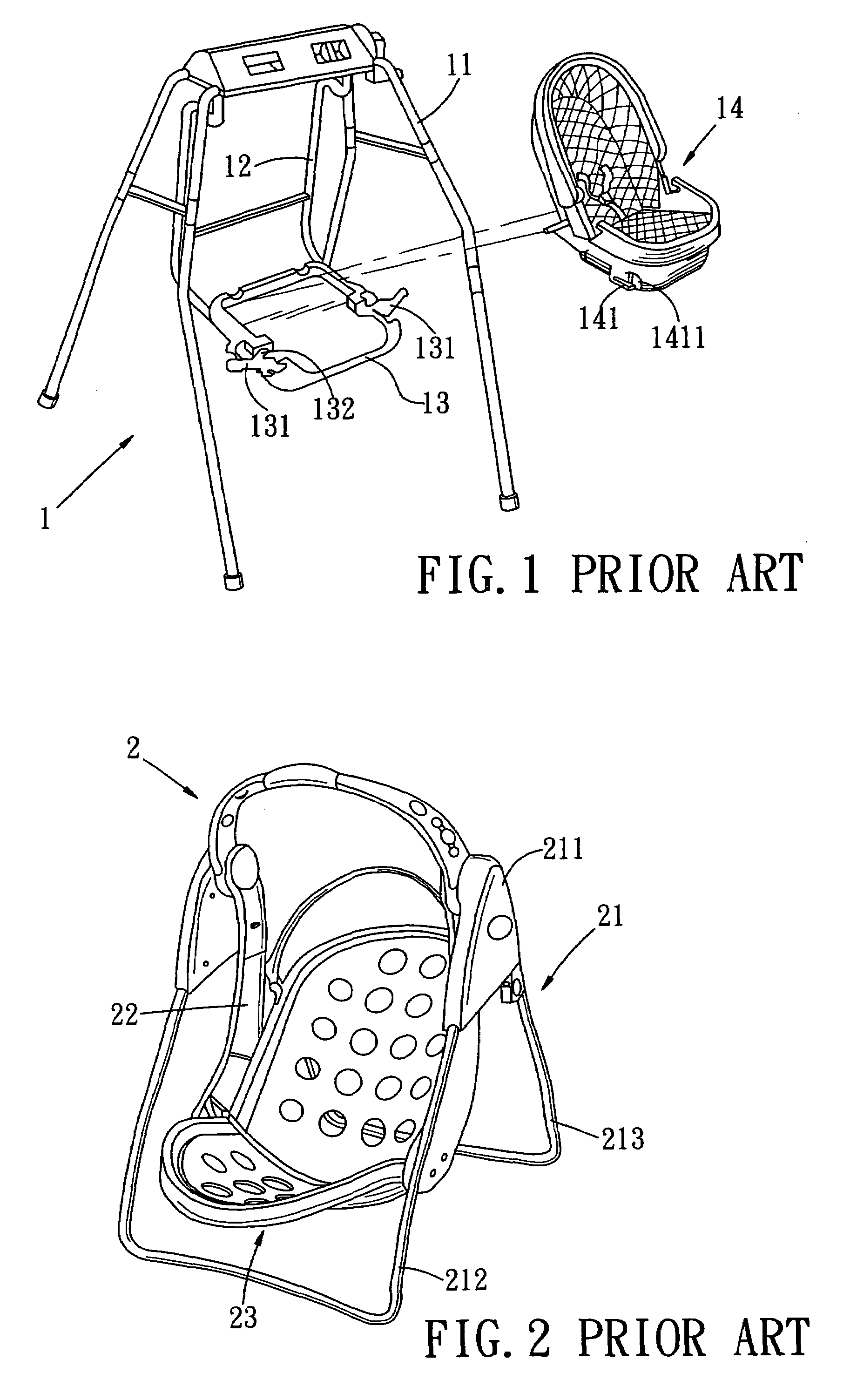 Child swing with a child seat removable to serve as a car seat