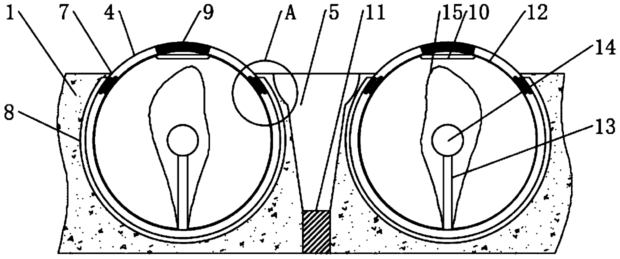 Closed self-dredging type biological filter membrane assembly