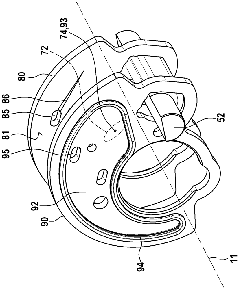 Internal gear machine with hydrostatically supported inner sealing part on filler piece