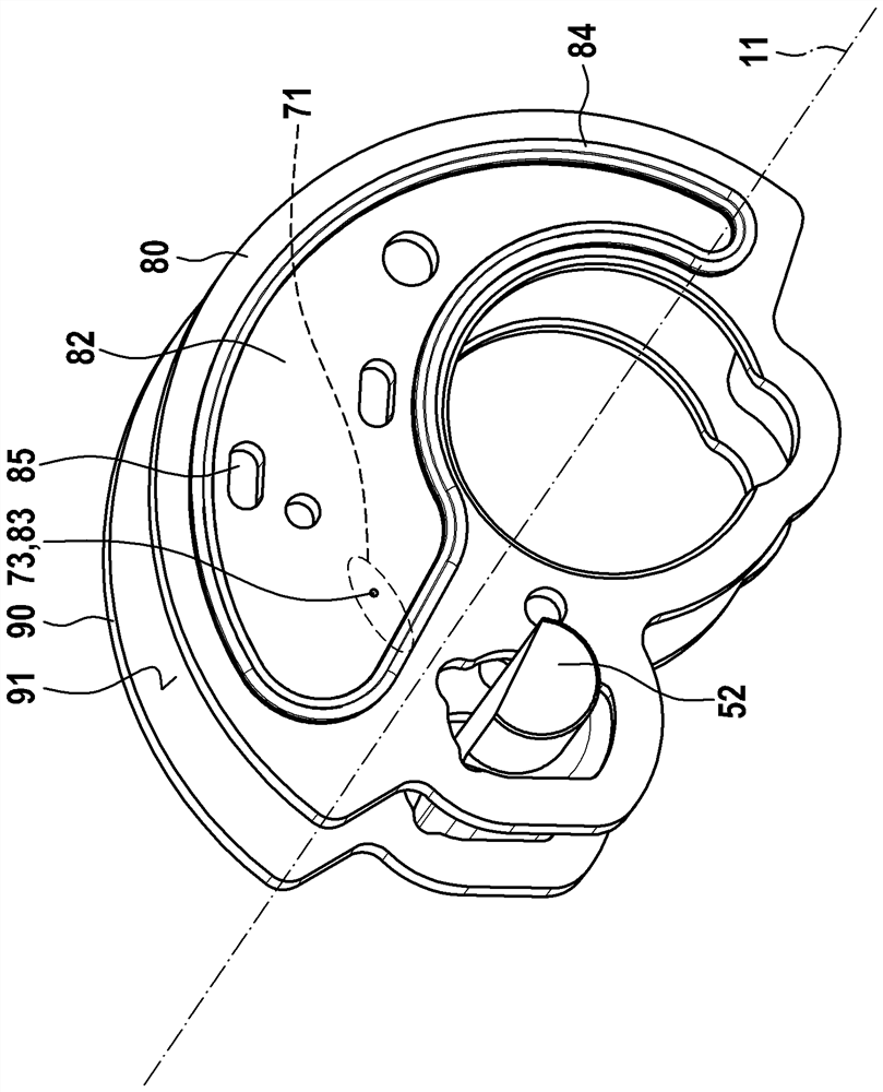 Internal gear machine with hydrostatically supported inner sealing part on filler piece