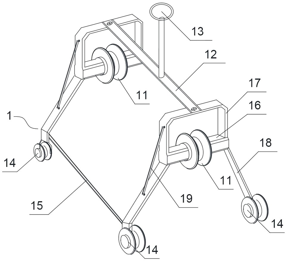 A robot for hanging grounding wires of power distribution overhead lines and its working method