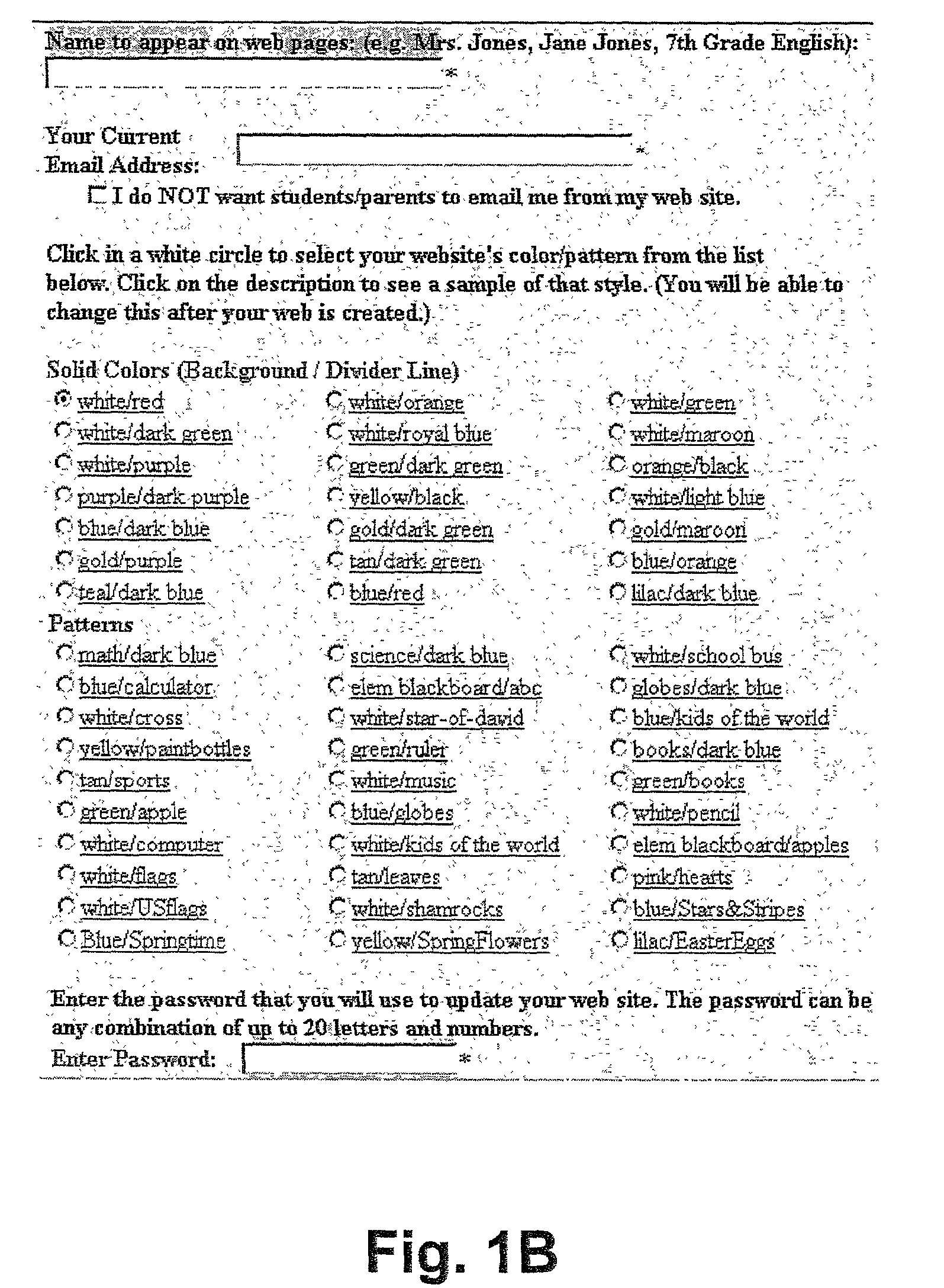 System and method for user updateable web sites and web pages