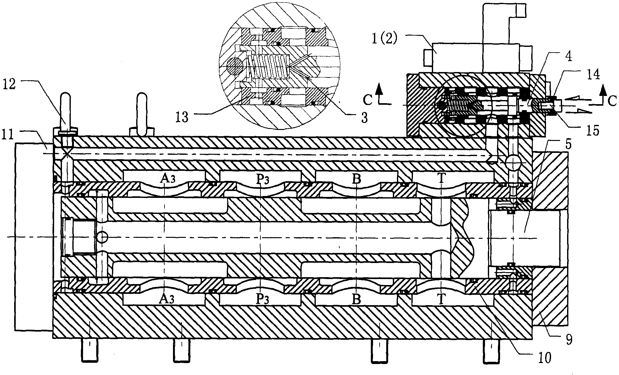 A bistable electro-hydraulic directional valve