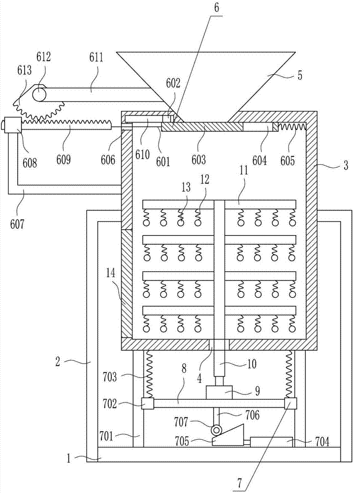 Sintering raw material mixing device for smelting