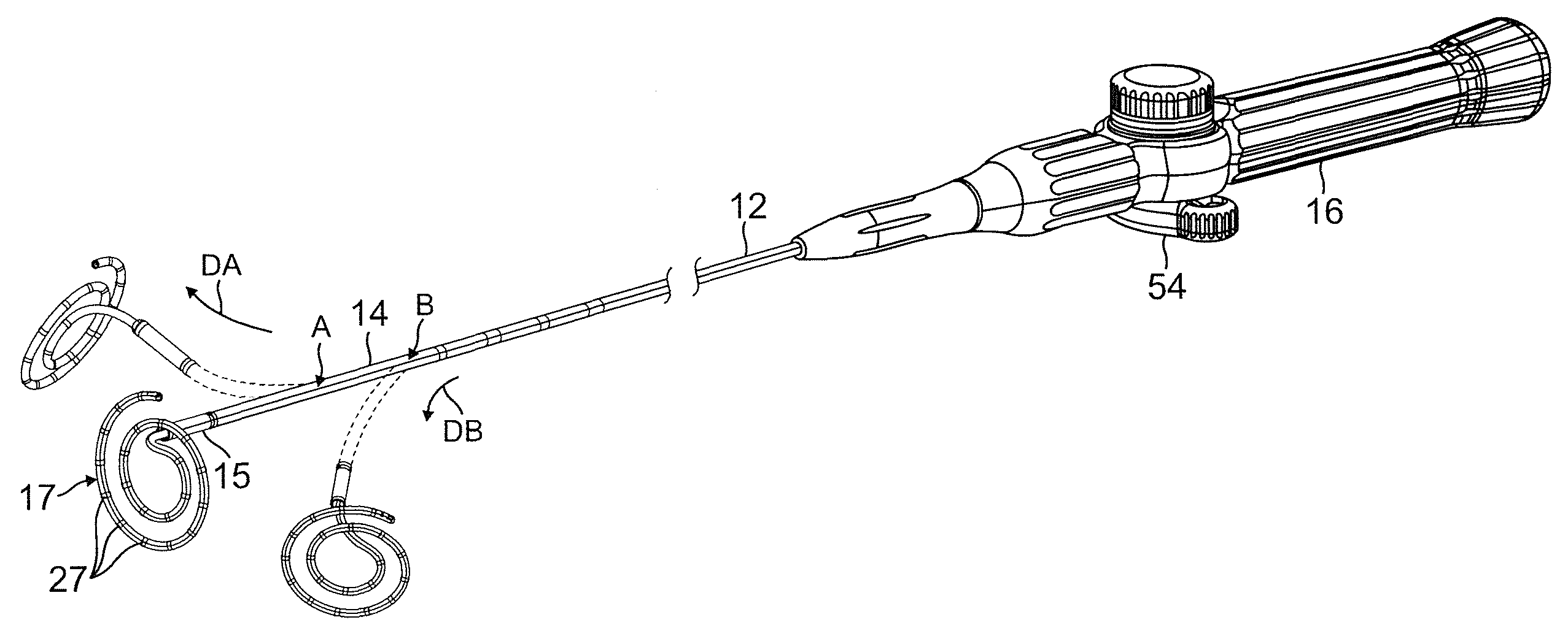 Double loop lasso with single puller wire for bi-directional actuation