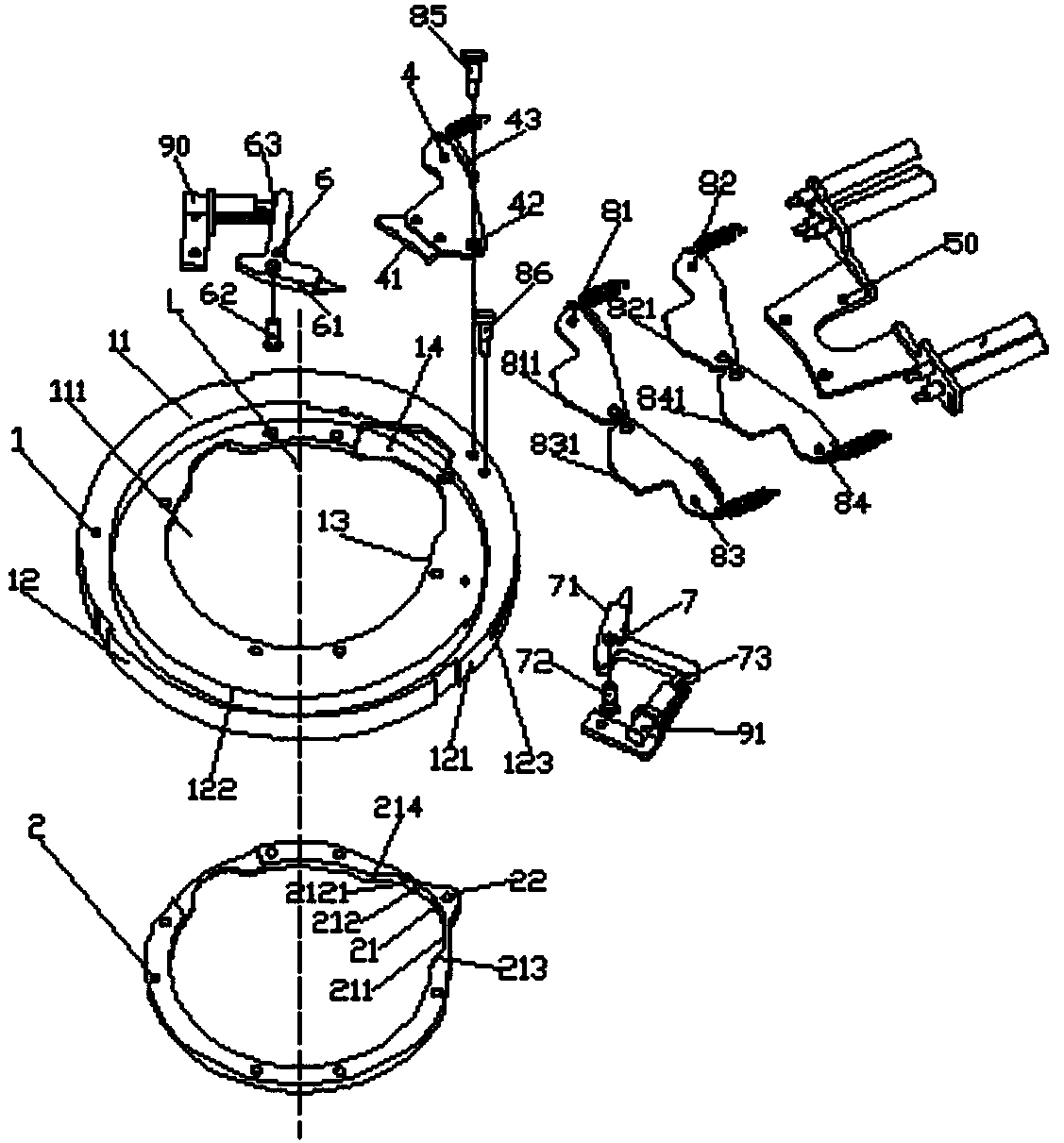 Socks knitting machine universal hood device for flat and terry