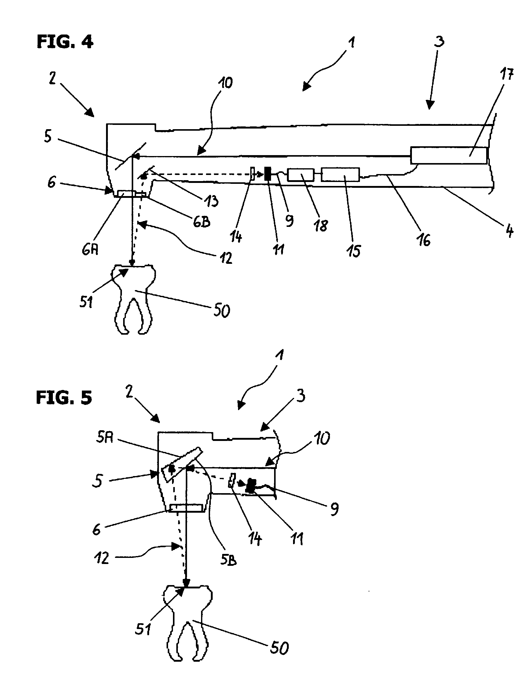 Dental laser treatment device