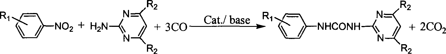 N-phenyl-N'-pyrimidinyl-substituted urea derivative synthesizing method