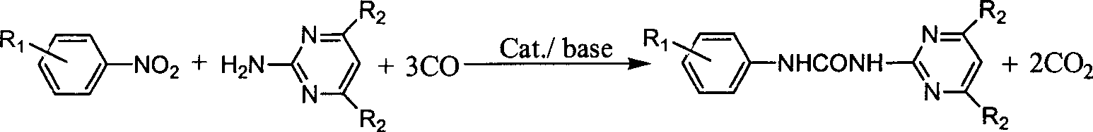 N-phenyl-N'-pyrimidinyl-substituted urea derivative synthesizing method