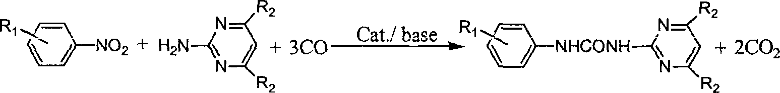 N-phenyl-N'-pyrimidinyl-substituted urea derivative synthesizing method