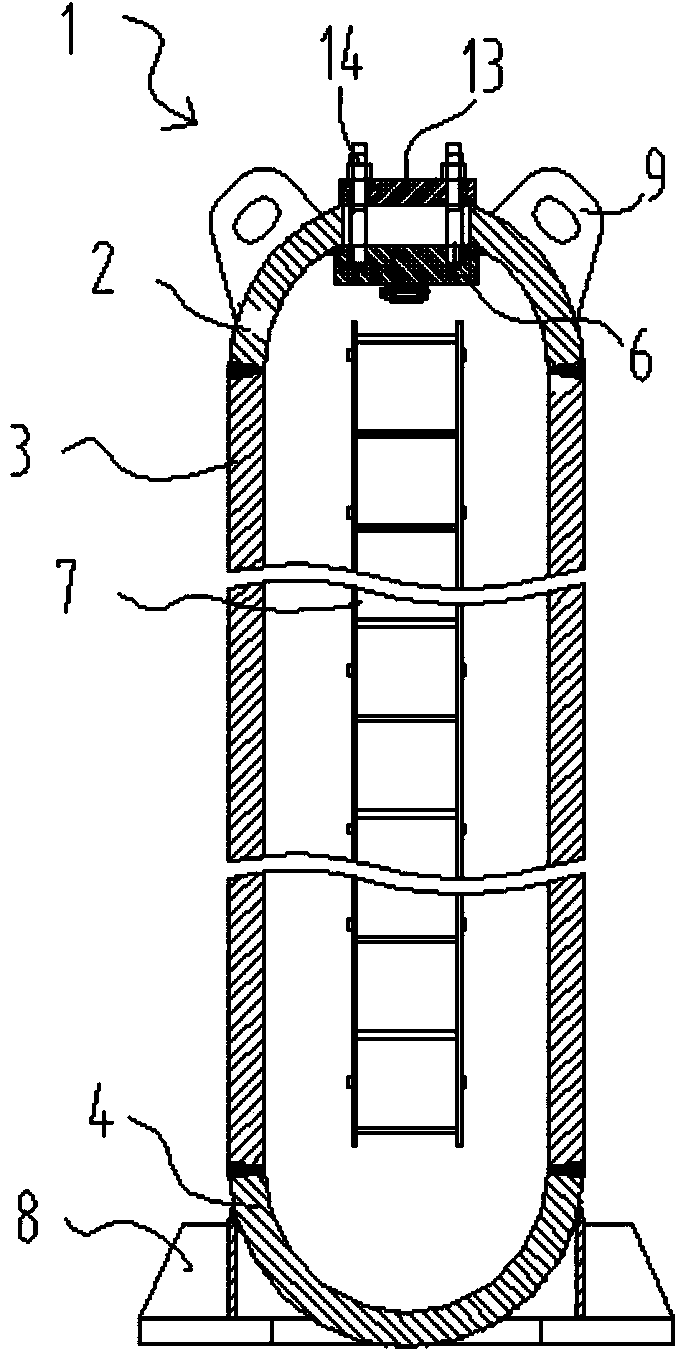 Inwards-opened sealed manhole structure