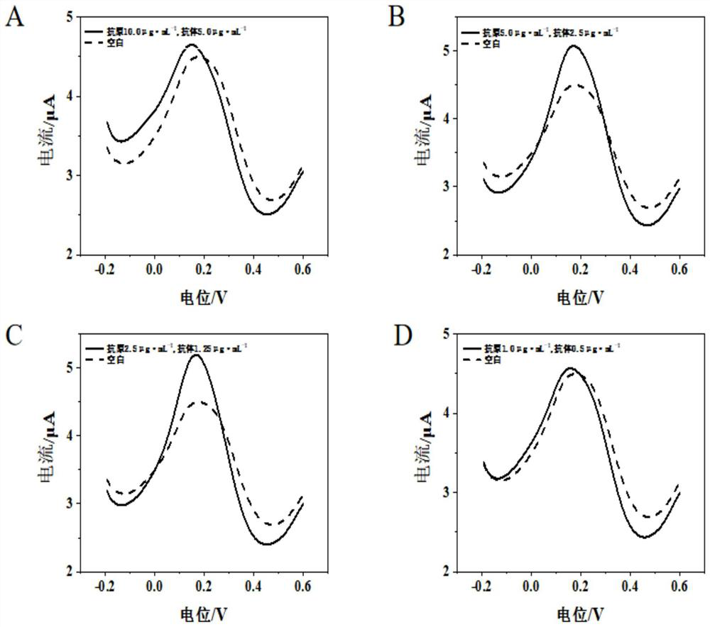 Polypeptide-nanogold modified glassy carbon electrode and application thereof