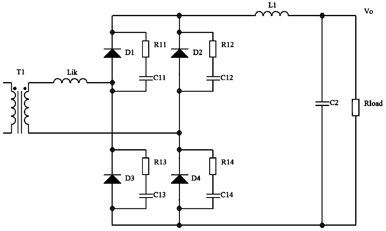 Lossless absorption circuit of switching power supply output rectifier tube and switching power supply