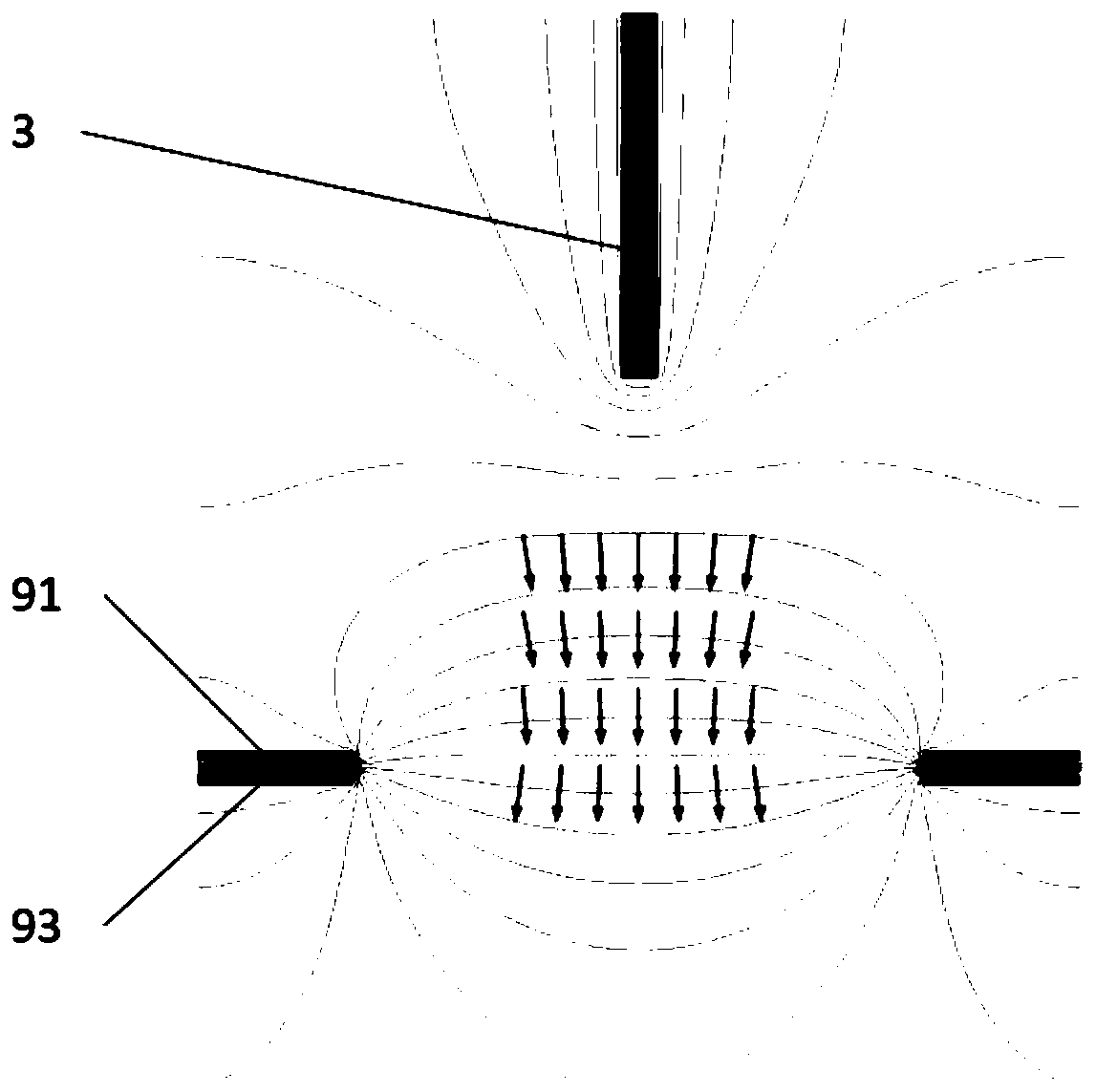 An electrostatic focusing electrofluid jet printing device and method