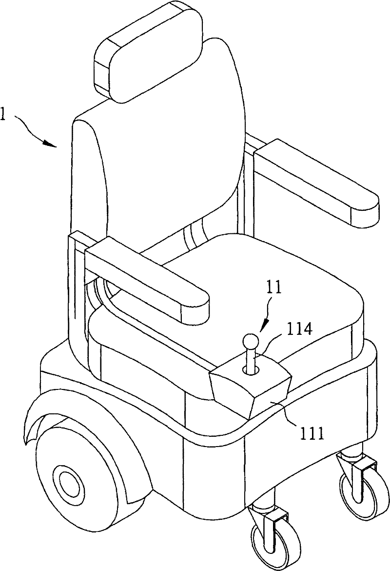 Direction speed control device for electric wheelchair