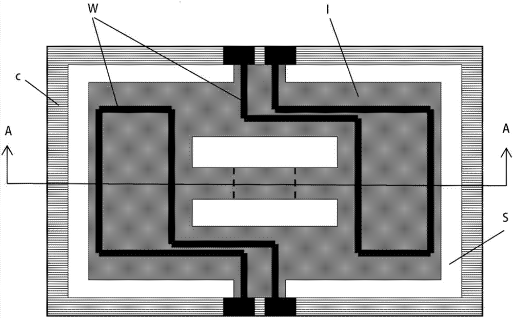 MEMS magnetic field sensor of folded beam structure and preparation method