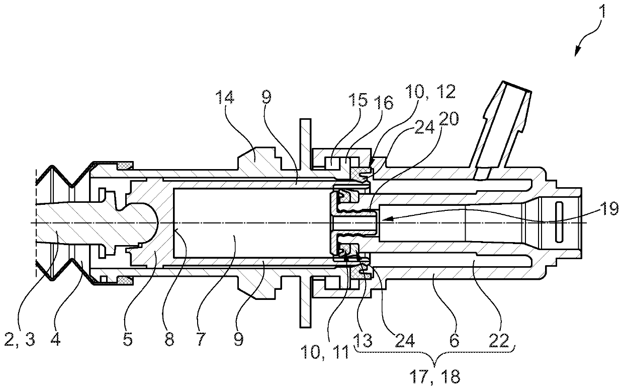 Clutch drive with radially nested seals, (double) clutch with clutch drive and drive train