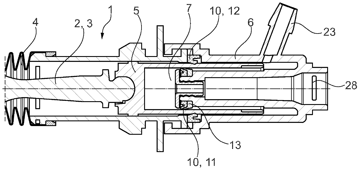 Clutch drive with radially nested seals, (double) clutch with clutch drive and drive train